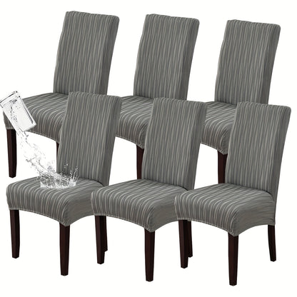 Dining Chair Covers Stretch Slipcovers Set of 4 or 6, Stain Resistant Removable Washable Chair Protector for Home Kitchen Restaurant Wedding, Spandex Jacquard Fabric, 7 Colors Available