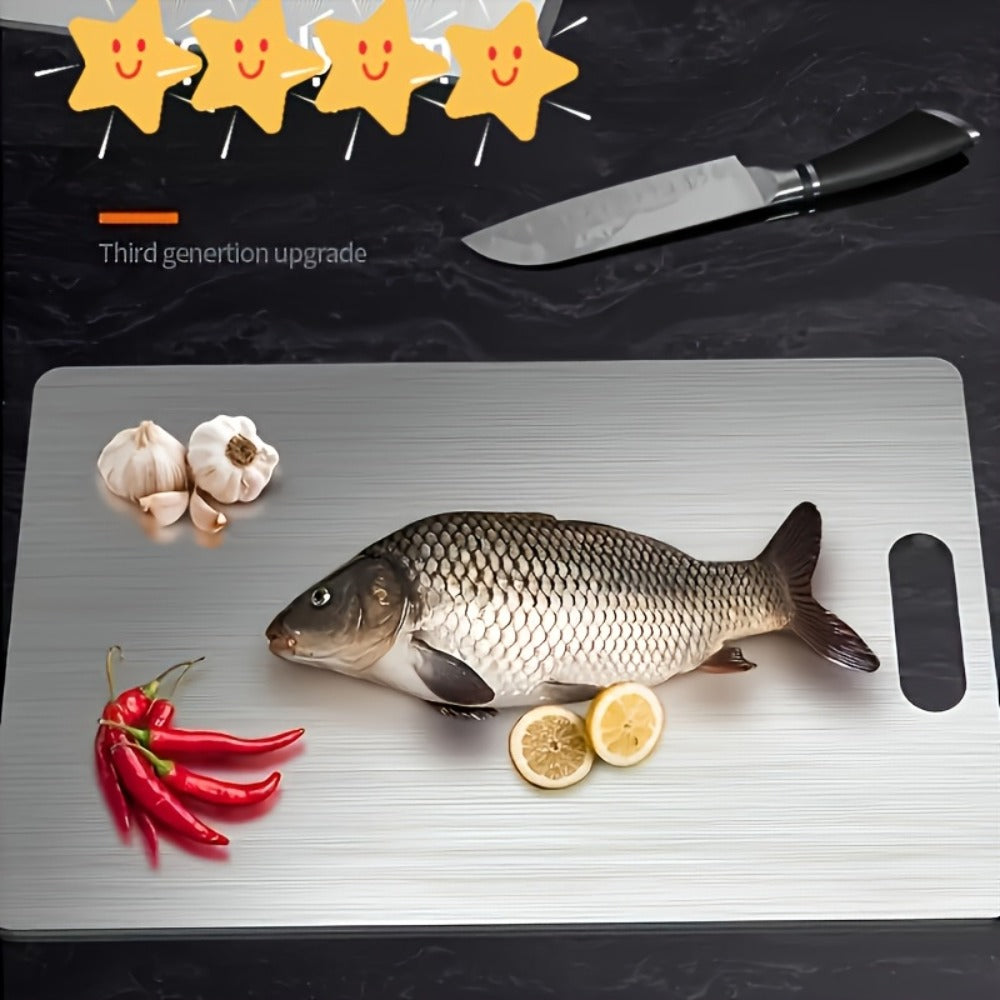 Stainless Steel Cutting Board Set of 3 – Durable BPA-Free Kitchen Cutting Boards, Rust-Resistant & Easy to Clean, Space-Saving Nested Design for Meat, Vegetables & Food Prep