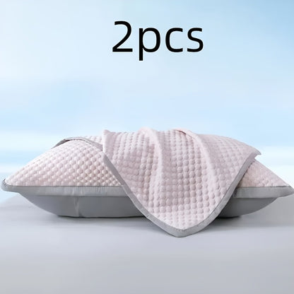 Cooling Pillow Cases 2-Pack 3D Ice Bean Texture – Soft Polyester Pillowcases for Summer | Machine Washable | Cool Sleep Bedroom Pillow Covers | 18.9" x 29.13" | No Insert