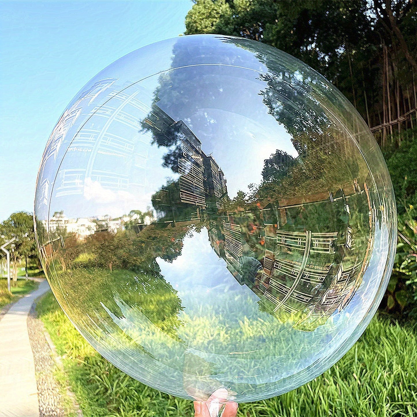 Clear Helium Balloons 10-Pack | Transparent Party Balloons 18" 20" 24" 36" for Weddings Birthdays Christmas Halloween Mardi Gras Celebrations – Helium Ready with Sturdy Neck & Base