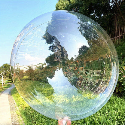 Clear Helium Balloons 10-Pack | Transparent Party Balloons 18" 20" 24" 36" for Weddings Birthdays Christmas Halloween Mardi Gras Celebrations – Helium Ready with Sturdy Neck & Base