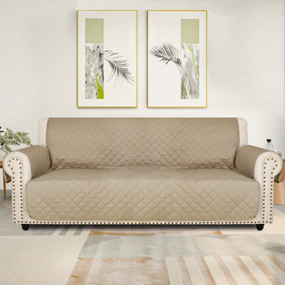 Sofa Slipcover 5-Layer Quilted Thick Sofa Cover Protector Elastic Strap Non-Slip Washable Pet Friendly Universal Fit 3 4 Seater Couch Cover for Living Room - 10 Colors