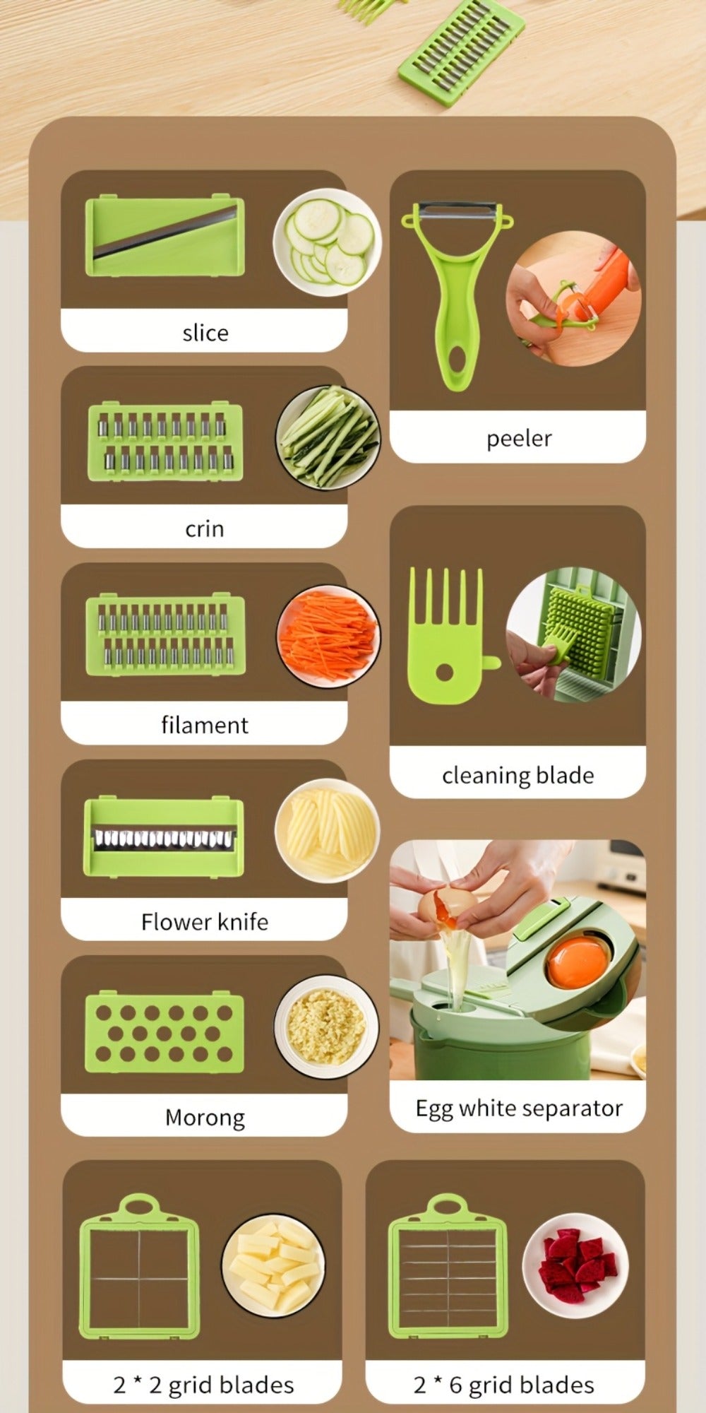 Vegetable Chopper 16-in-1 Heavy Duty Manual Food Processor with Container – Onion Dicer, Potato Slicer, Garlic Mincer, Carrot Cutter, Multi-Function Kitchen Veggie Chopper for Tomato, Pepper, Cucumber
