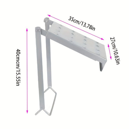 Ladder Platform Scaffold Board 400 lb Heavy Duty Non-Slip Work Tray Retractable Workstation Tool Tray Attachment for Extension Ladders Easy Install Silver