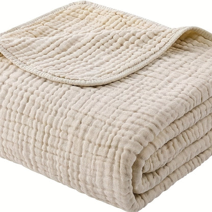 Morandi Cotton Muslin Blanket 6-Layer – Soft Gauze Throw for Couch & Bed, Lightweight Breathable All Season, Machine Washable, 6 Colors