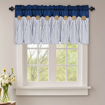 Bohemian Striped Patchwork Curtains, Semi-Sheer Rod Pocket Window Curtains for Bedroom Living Room Kitchen Cafe, Country Cottage Style, 1 or 2 Panels, Multiple Colors & Sizes