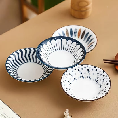 Dipping Sauce Dish Set 10/12 Piece Bohemian Ceramic – Colorful Small Plates for Soy Sauce Vinegar Spices Condiments Sushi Bar Restaurant Kitchen Party Boho Snack Seasoning Plate