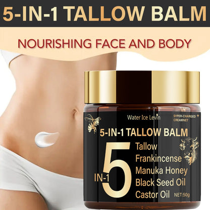 Beef Tallow Moisturizing Cream with Honey & Castor Oil - Deep Hydration Face & Body Cream - Lightweight Skin Nourishing Lotion for Dry Skin - Triple Nourishment Complexion Improving Moisturizer