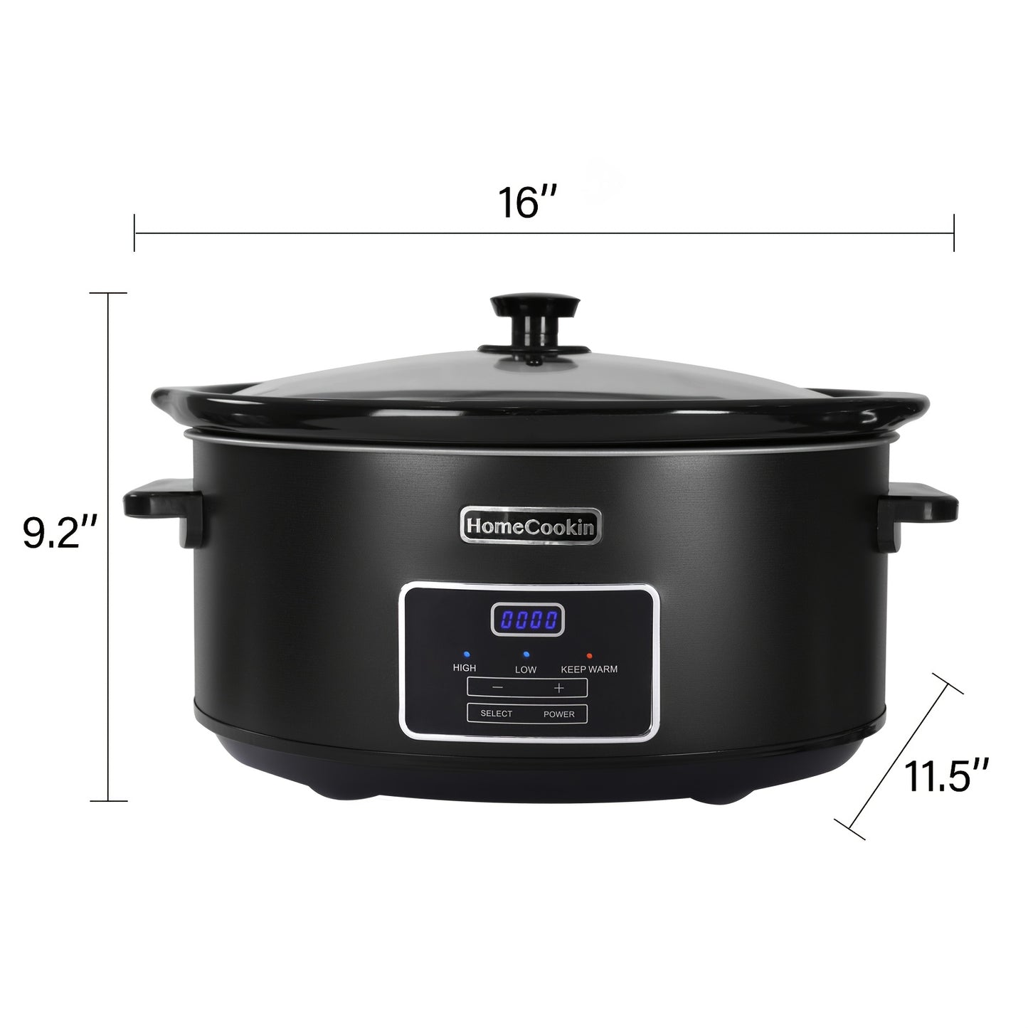 Digital Slow Cooker 6 & 7 Quart Programmable with Non-stick Ceramic Bowl, Countdown Timer & Keep Warm – Oval Glass Lid Crock Pot for Family Meals Soups Stews Holiday Cooking