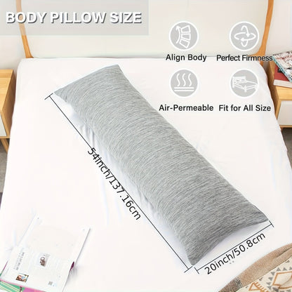 Body Pillow 20x54 Inch Cooling Memory Foam – Full Body Pillow for Adults Side Sleepers, Firm Long Sleeping Pillow for Stomach Back Support, Pregnancy Pillow, Washable Cover, Grey White Pink