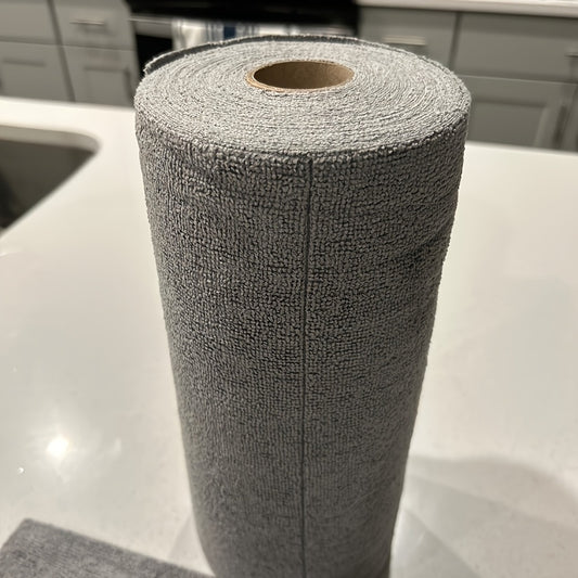 Microfiber Cleaning Cloths Reusable Paper Towel Roll Replacement – Washable Absorbent Tear-Away Dishcloths for Kitchen, Bathroom & Car | Eco-Friendly Rags 50 or 100 Pack, 12x12 Inch
