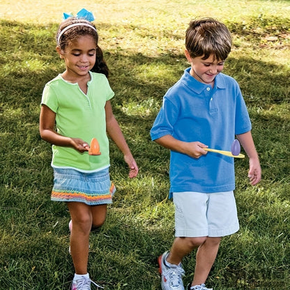 Egg Spoon Race Game Set 12pcs – Wooden Egg & Spoon Balance Relay Race Outdoor Lawn Game for Kids, Easter, Birthday Party, Carnival, School Activity