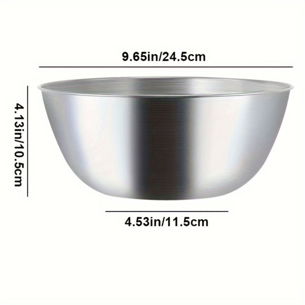 Stainless Steel Mixing Bowl Set 3-Piece with Measuring Marks – Small Medium Large Nesting Bowls for Cooking, Baking & Food Prep, Durable 304 Stainless Steel Salad Bowl Set for Kitchen & Restaurant