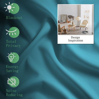 Blackout Curtains Grommet Top Room Darkening Window Drapes 4 Panels Set Living Room Bedroom