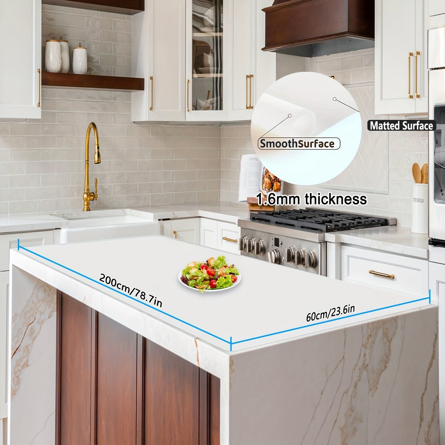 Extra Large Silicone Mat for Kitchen Counter – Nonslip Heat Resistant Countertop Protector, Nonstick Waterproof Craft Mat & Placemat, Multiple Sizes & Colors