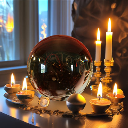 Crystal Ball for Photography Decoration Feng Shui Gift – Transparent Glass Sphere 60mm 80mm 150mm with Base for Magic Lens Ball Home Decor Halloween Valentine Christmas