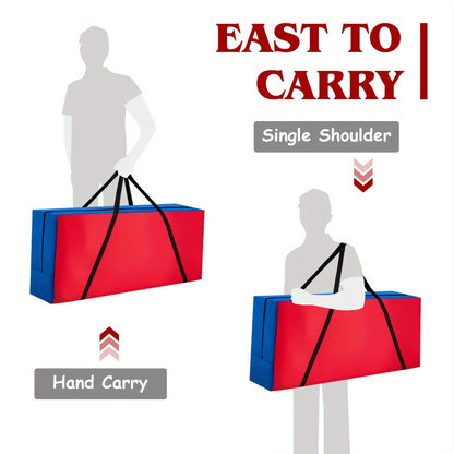 Jumbo 4 in a Row Game Storage Bag Carrying Bag for Giant Connect 4 Game Set Oxford Cloth Shoulder Strap Large Capacity Fits 33x13x29 Game Set Blue Red