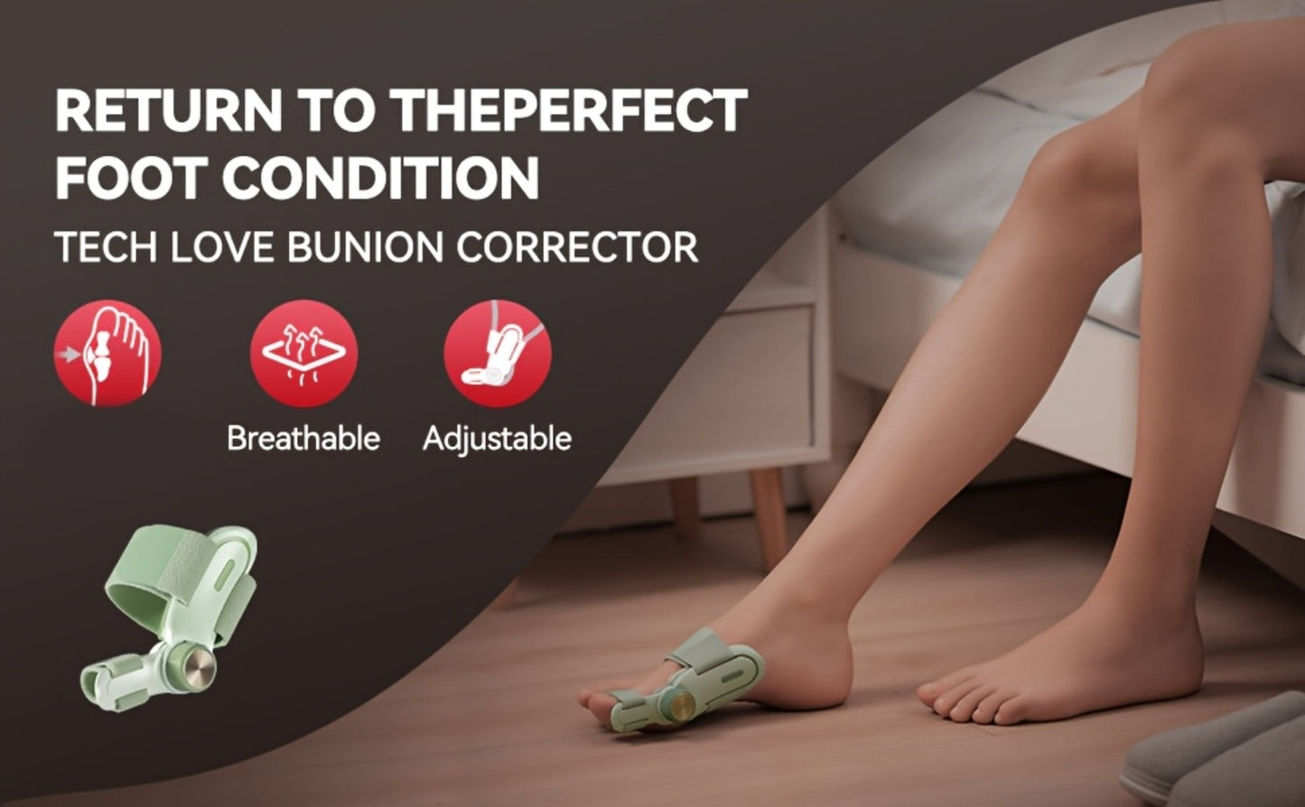 Bunion Corrector Splint with Double Correction – Stepless Adjustable Knob, 3-Angle Fixing Plate, Fits Left & Right Foot for Men & Women