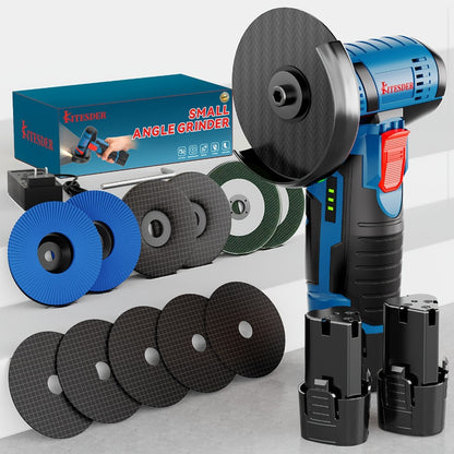 12V Cordless Angle Grinder - 19500 RPM Electric Sander & Polisher for Metal, Wood & Home Repairs, Multi-Function Grinding Tool