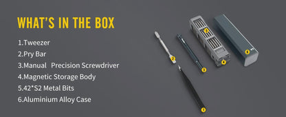 Precision Screwdriver Set 46-in-1, Magnetic Mini Professional Repair Tool Kit with CR-V Steel Phillips Slotted Torx Hex Y-Type Bits for Phone, Laptop, Watch, Game Console, Tablet & Electronics Repair