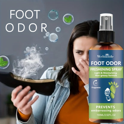 Foot & Shoe Deodorant Spray - Odor Control & Long-Lasting Freshness, Quick-Absorbing Non-Greasy Formula, Hypoallergenic, 100ml/3.52fl.oz, for Men & Women