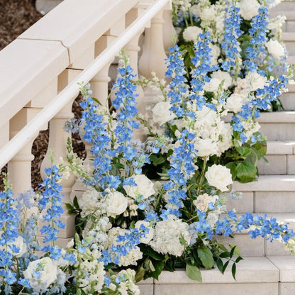 Artificial Delphinium Flowers 8pcs 33.5 Inch Faux Larkspur Stems for Wedding Centerpieces, Tall Silk Flower Bouquet for Home Vase Table Garden Decor