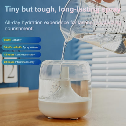 USB Humidifier with 7-Color Night Light – Silent 26dB Double Mist Visible Water Tank 24-Hour Runtime for Bedroom Living Room Office Desktop Home Decor Gift
