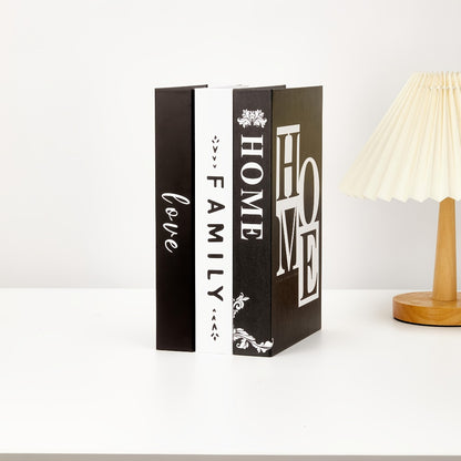 Faux Books Decor Set of 3, Fake Decorative Books for Home Decor Shelf Styling, Industrial Style Artificial Book Props, Modern Minimalist Bookshelf Decoration for Living Room Office
