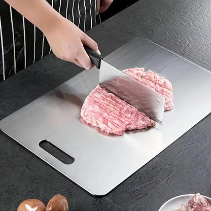 Stainless Steel Cutting Board Set 3 Pack - Non-Stick Dual-Sided Metal Chopping Boards for Kitchen, BPA-Free, Rust-Resistant, Easy Clean, Portable for Meat Vegetables Fruit