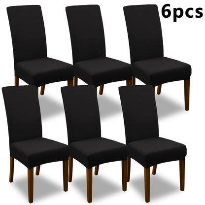 Stretch Dining Chair Covers Set | Elastic Jacquard Slipcovers for Dining Room Kitchen Wedding Office, 4pcs or 6pcs, 9 Colors, Washable Furniture Protector