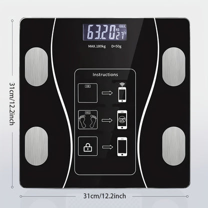 Digital Bathroom Scale 396lb – High-Precision Body Fat Scale with HD LCD Display, Temperature Reading, kg/lb Switch, Extra-Wide Platform, Electronic Body Weight Scale for Home & Bathroom, Multiple Styles