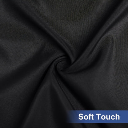 Stretch Table Covers 6Ft Washable Elastic Rectangle Tablecloth for Parties Weddings Picnics Camping, Spandex Polyester Blend, Fits Standard 6 Foot Tables, Set of 3 6 9 or 12, Black White Blue