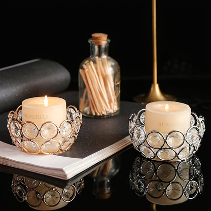 Tea Light Candle Holders Set of 20 – Crystal Bowl Votive Holders for Wedding Centerpiece, Dining Table, Home Decor & Party – Gold & Silver Glass Tealight Cups