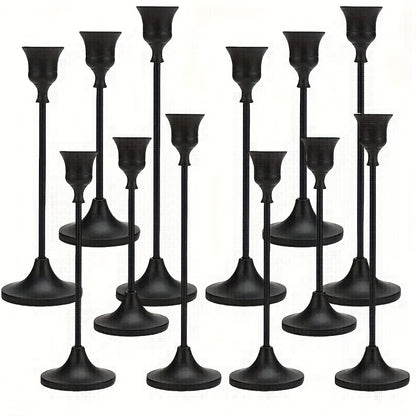Metal Bell Candlestick Holders Set – Vintage Copper & Black Taper Candle Holders for Wedding Centerpieces, Christmas Table Decor, Halloween, Anniversary, Birthday Party, Home & Hotel Decoration