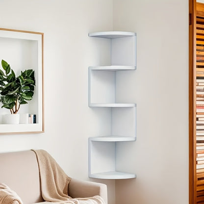 Corner Wall Shelf 3-5 Tier Floating Hanging Corner Shelf Wall Mounted Storage Organizer for Living Room Bedroom Kitchen Bathroom Office