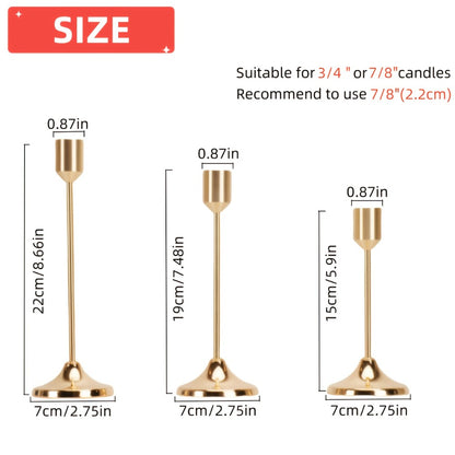 12pcs Metal Taper Candle Holders Set - Modern Tapered Design, Polished Finish, Tabletop Centerpiece for Christmas, Halloween, Weddings & Home Decor (Candles Not Included)