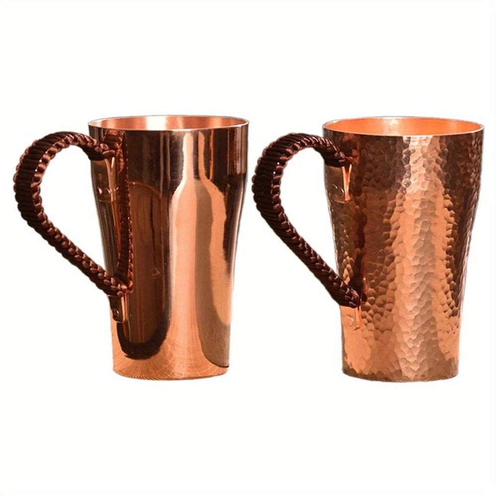 Handcrafted Copper Mug with Hammer Pattern – Pure Copper Coffee Mug, Tea Cup & Water Vessel – Artisan Copper Drinking Cup for Moscow Mule, Milk, Hot & Cold Beverages – Unique Kitchen Gift