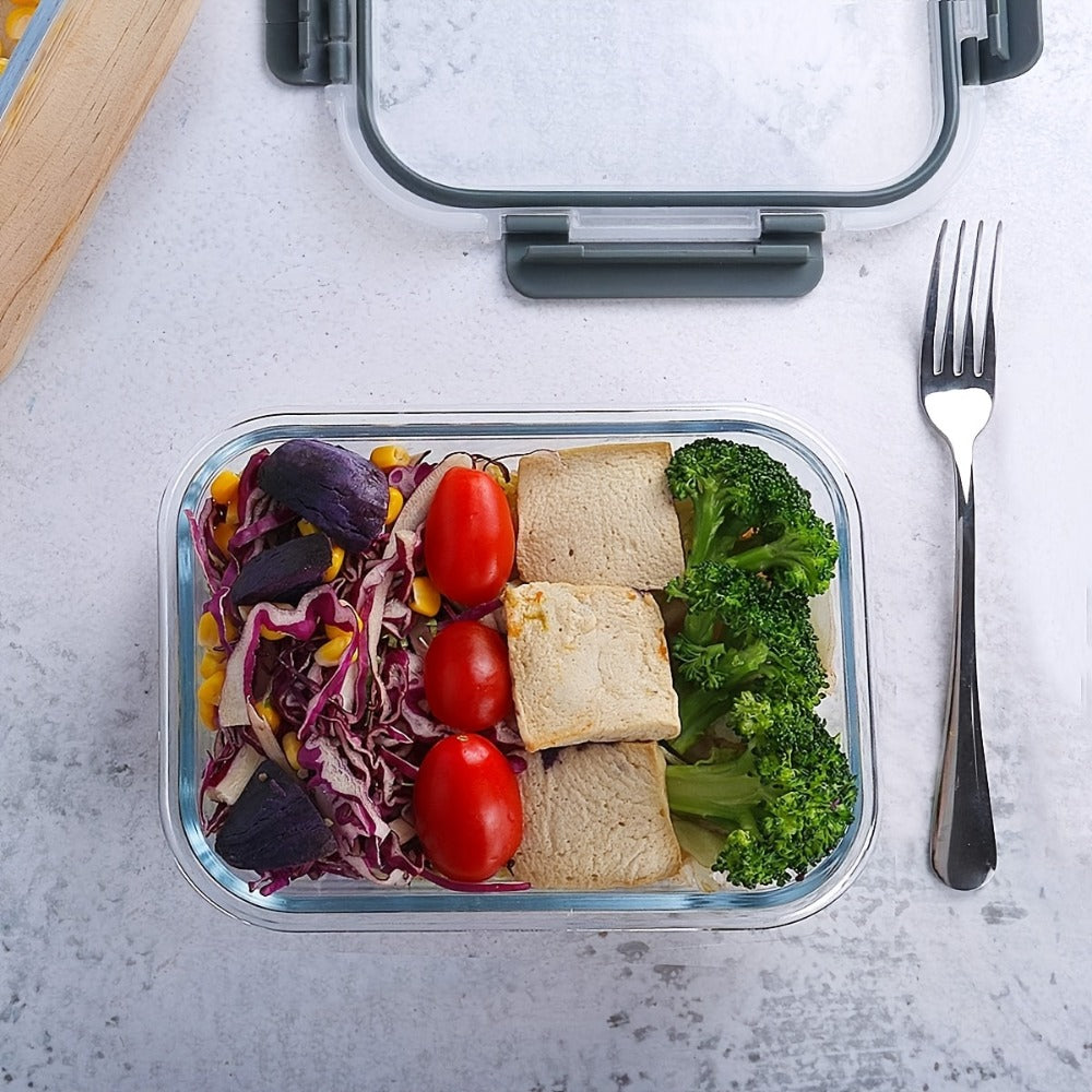 Borosilicate Glass Food Storage Containers Set – 10/12/17pcs Airtight Meal Prep Bento Boxes with Locking Lids, BPA Free, Microwave & Dishwasher Safe, Leak Proof, Mixed Colors
