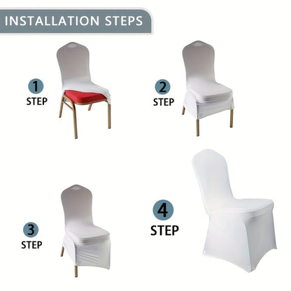 Spandex Chair Covers Bulk, Elastic Stretch Universal Fit Banquet Chair Protectors — Machine Washable Wedding Chair Covers for Weddings, Parties, Banquets & Events | Black & White | 30-150 Pack