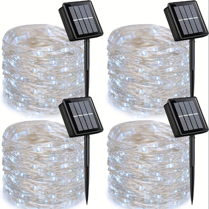 Solar Fairy String Lights Outdoor – 110 LED Copper Wire Solar Twinkle Lights with 8 Modes & Touch Control for Christmas Tree, Garden, Patio, Wedding & Party – 2, 4 or 8 Pack