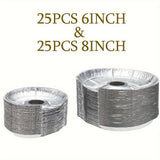 25Pcs 6Inch + 25Pcs 8Inch