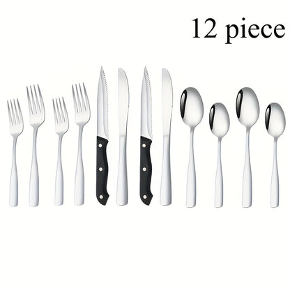 Stainless Steel Flatware Set, Mirror-Polished Cutlery Set for Home & Hotel, Gift Box Included, Dishwasher Safe Silverware for Parties, Weddings & Banquets