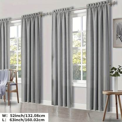 Blackout Curtains 4 Panels Thermal Insulated Room Darkening Drapes – Rod Pocket, Energy Saving, Solid Color for Bedroom & Living Room, 7 Colors & Multiple Sizes