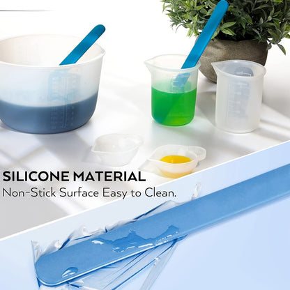Silicone Resin Measuring Cup Kit – DIY Epoxy Resin Craft Tools Set for Jewelry Making, Slime, Casting & Pouring – Non-Stick Flexible Mixing Cups with Graduated Scale for Resin Art Beginners & Crafters