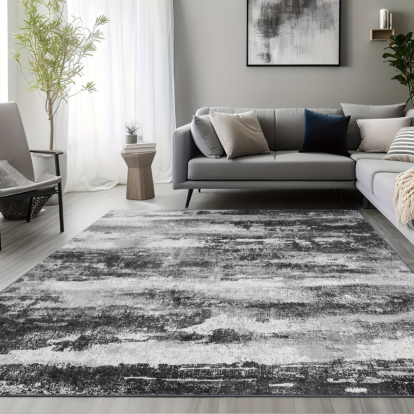 Area Rugs for Living Room Bedroom Machine Washable Non-Slip Backing Large Soft Floor Carpet Modern Abstract Design for Dining Room Home Decor