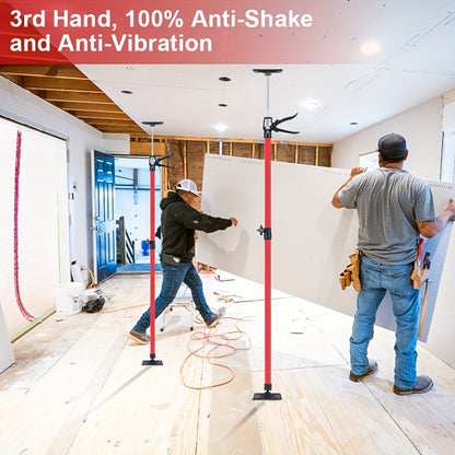 Telescopic Support Rod Adjustable 11.8-114in 154 lb Heavy Duty Anti-Slip Third Hand Support System 2pcs Drywall Lifting Cabinet Jack Wardrobe Installation Prop Tool-Grade Support Kit