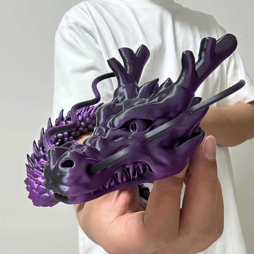 3D Printed Dragon 35.4 Inch with Flexible Joints – Articulated Poseable Dragon Figurine for Car Dashboard, Home Decor & Desk Display, Perfect for Christmas, Halloween & Birthday Gifts