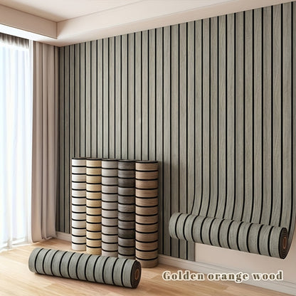 3D Wood Grain Wall Panels Self-Adhesive Peel and Stick Soundproof Grid Board Thick Matte Finish Wallpaper for Walls Ceilings Curved Surfaces Home Decor Easy Install