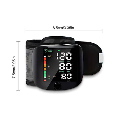 Wrist Blood Pressure Monitor with Large LCD Display – Portable Digital BP Machine with Adjustable Cuff, Pulse Rate Detection & One-Button Operation for Home Use