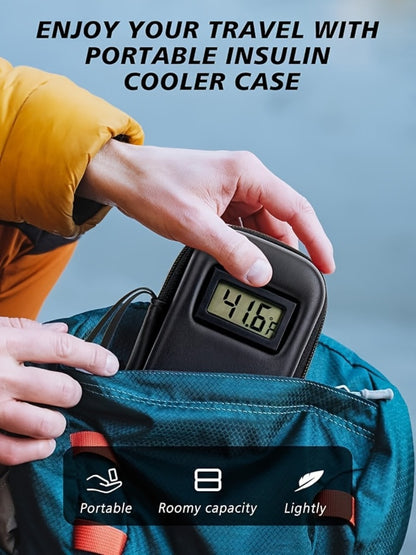 Insulin Cooler Travel Case with Temperature Display – Portable Diabetic Medication Bag with 2 TSA Approved Ice Packs for Insulin Pens, Vials & Diabetic Supplies, Keeps Insulin Cold Up to 12 Hours